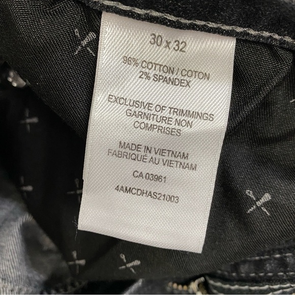 Denver Hayes Classic Jeans Mens 30W Black Denim Straight Leg Factory Fade - Picture 7 of 11